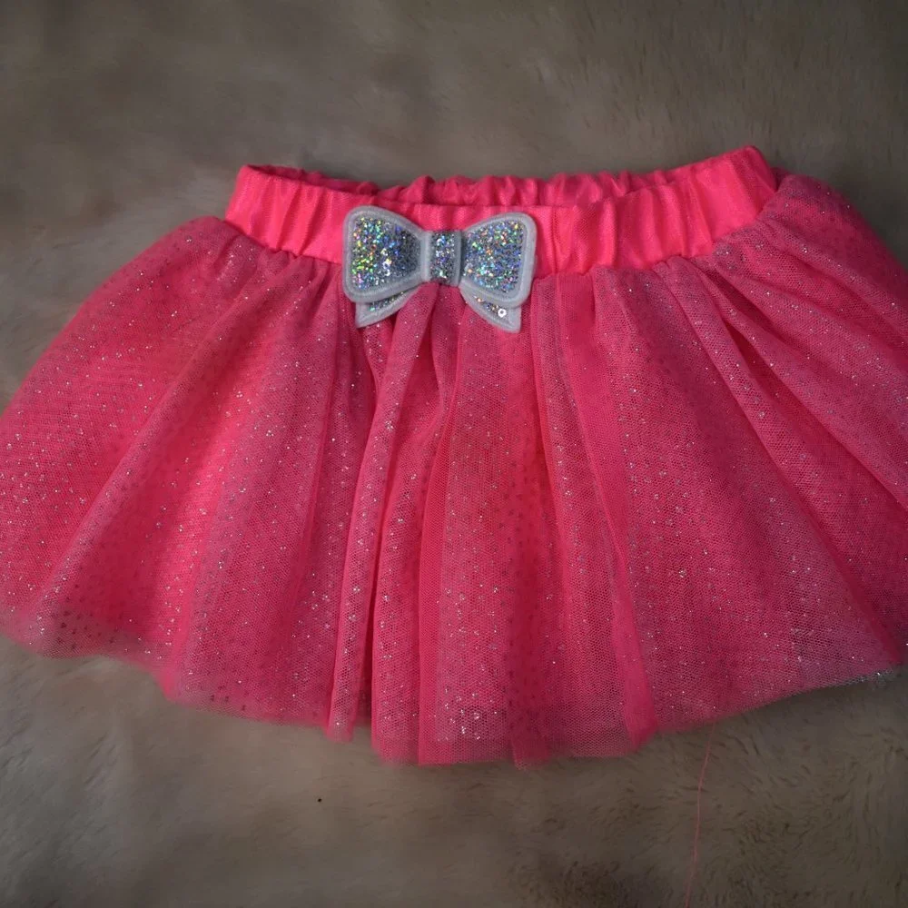 Little Girls Sparkly Pink Tutu Dance Skirt Size 9-12 Months